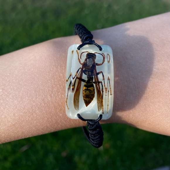 Real Yellow Jacket Wasp Bracelet Gothic - Picture 4 of 9